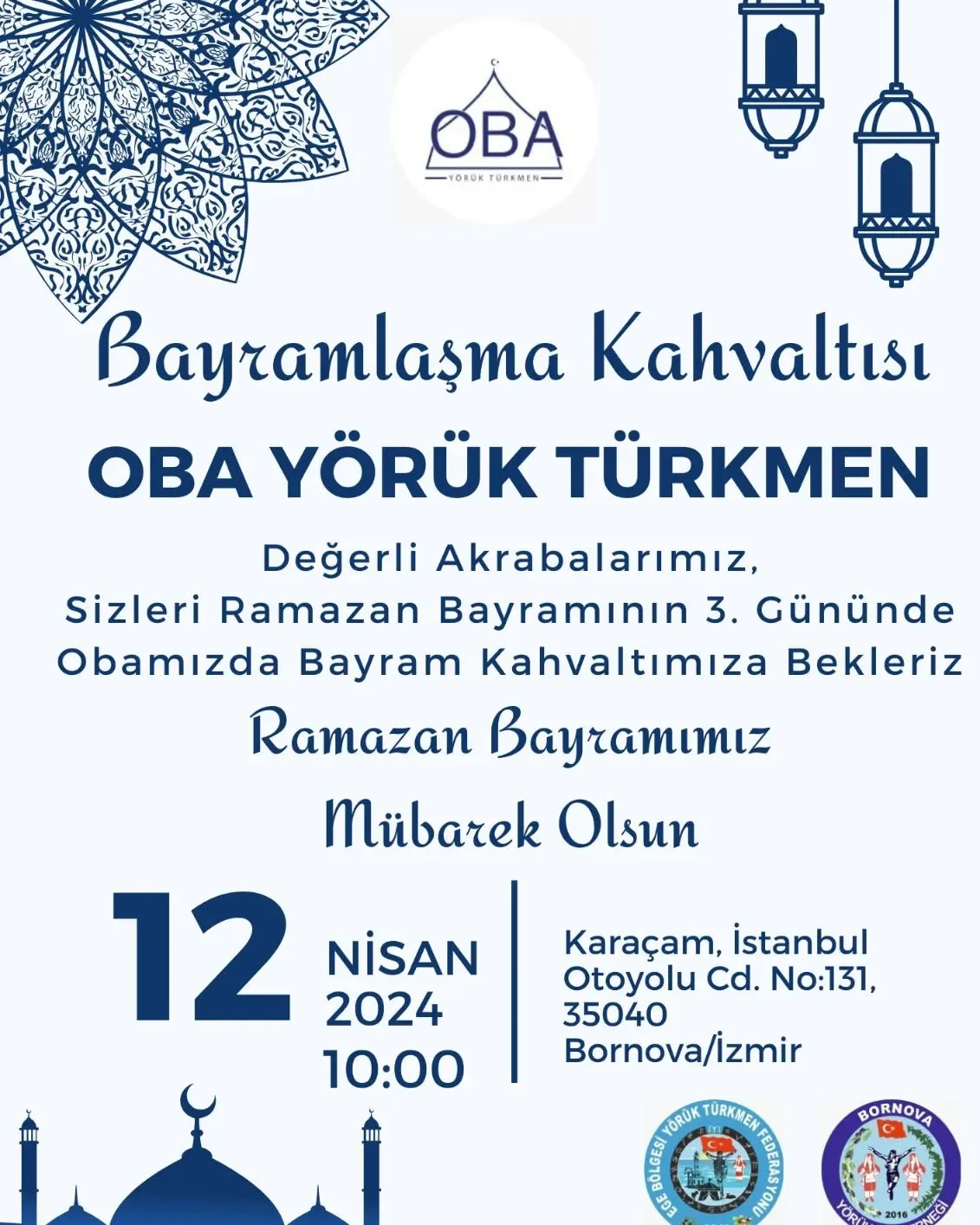 Bayramımız kutlu mübarek olsun. Akrabalarımızı bekliyoruz...